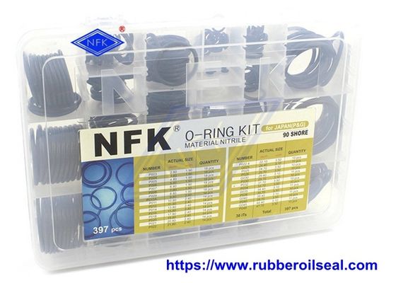 397pcs NBR90 O Ring Kit dengan ketahanan tekanan tinggi untuk excavator dan mesin konstruksi
